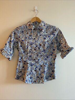 Vintage 80s/90s Floral Short Sleeve Blouse - Made in USA